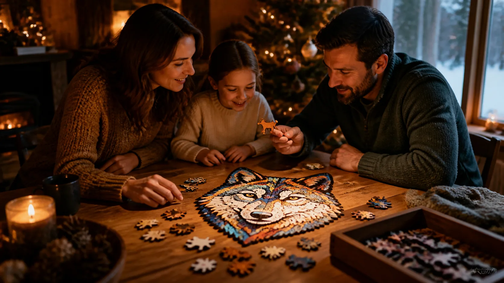 Representative wooden jigsaw puzzle shaped like an animal with irregular colourful pieces