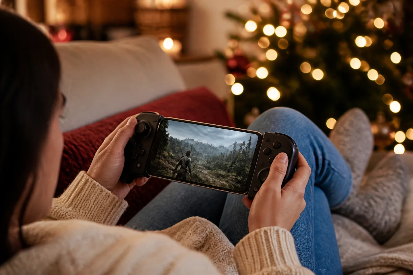 Image spot: couch gaming with a phone controller