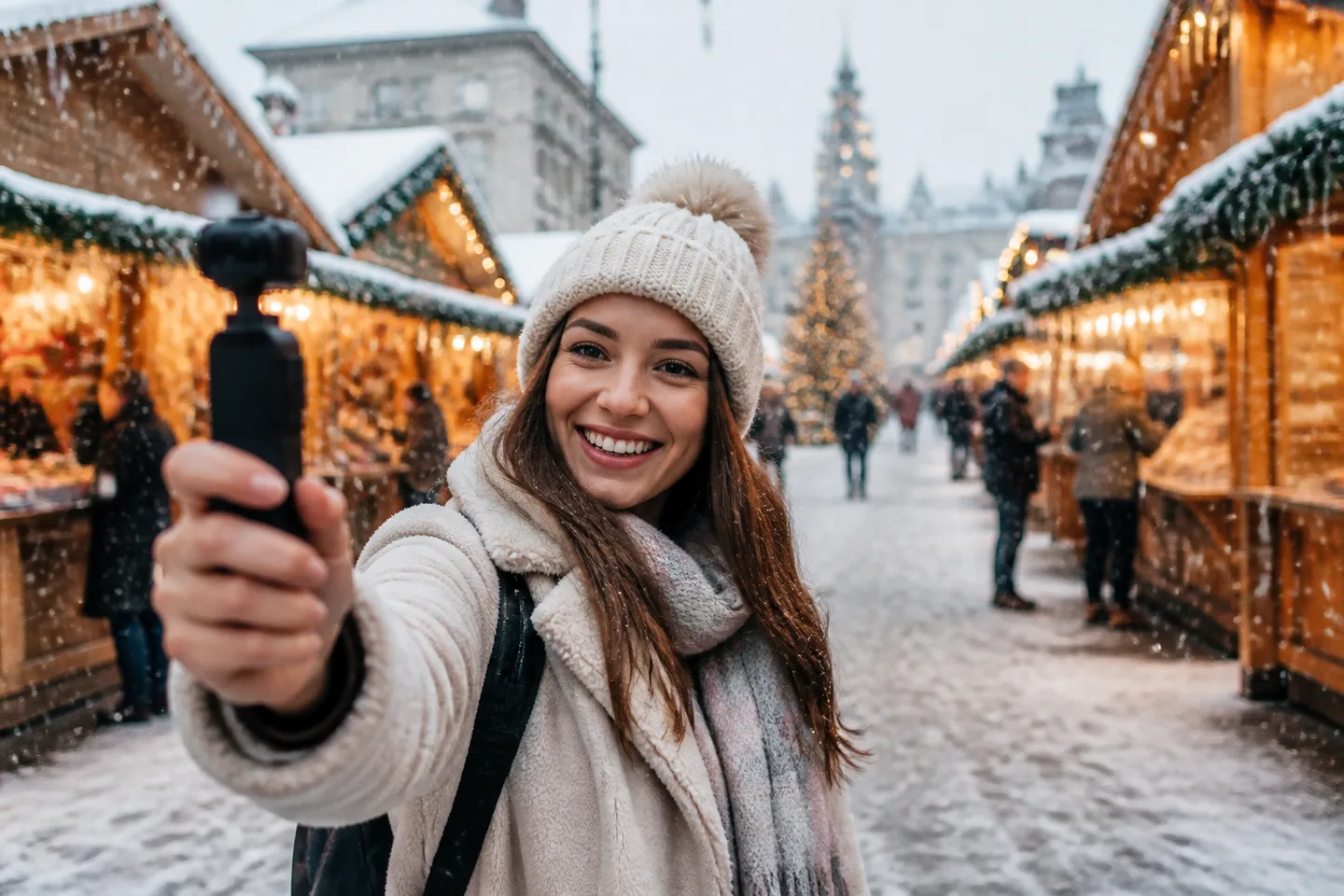 Image spot: a snowy market walk-and-talk
