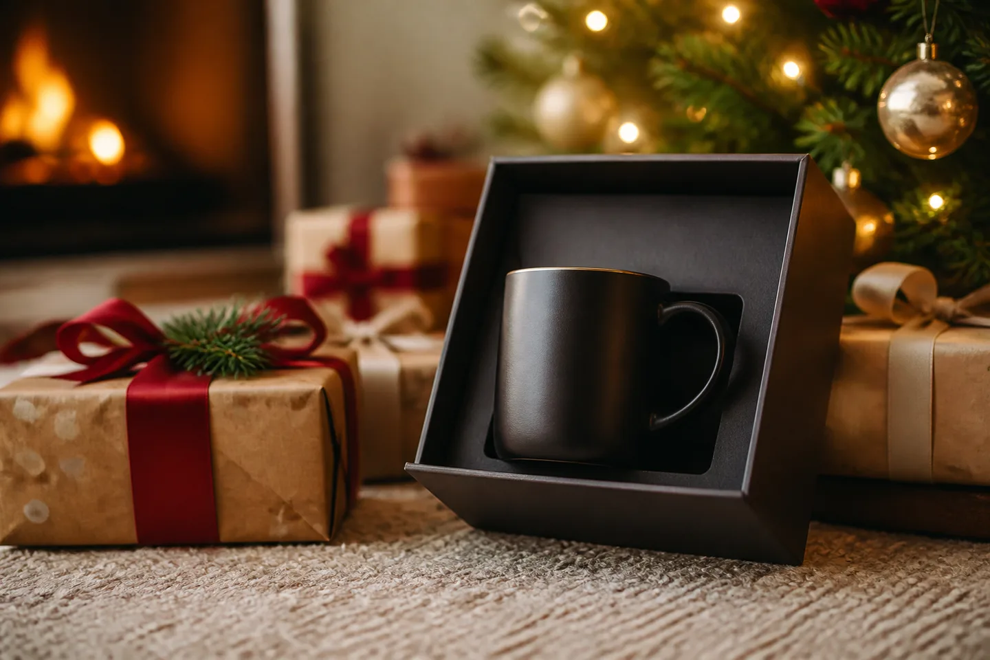 Image spot: the mug boxed up under the tree