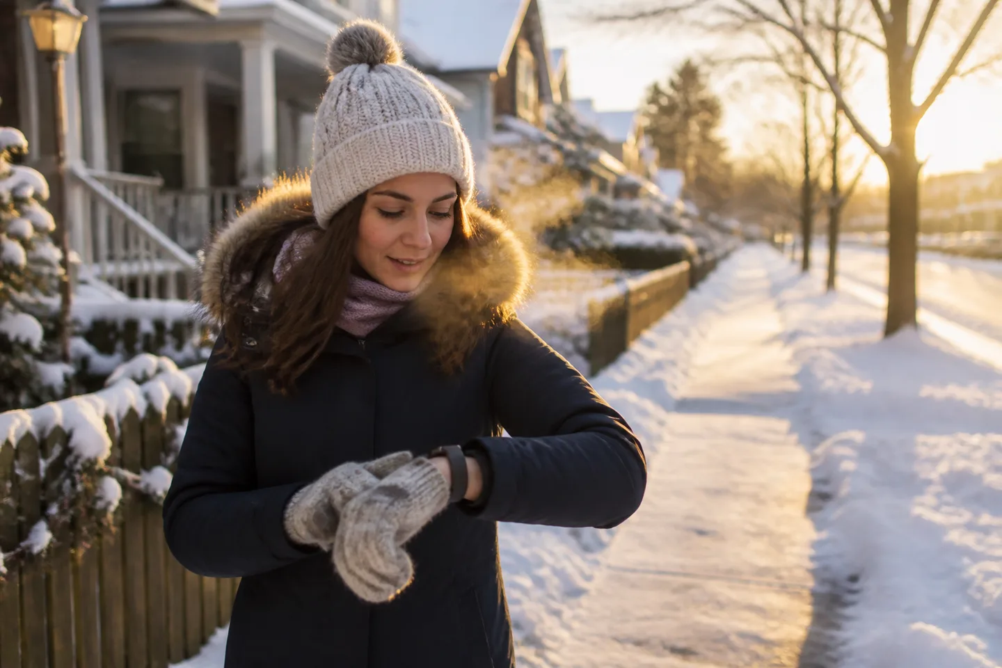Image spot: glancing at the band on a winter walk