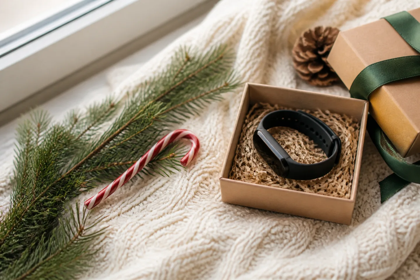 Image spot: the band coiled in a small gift box