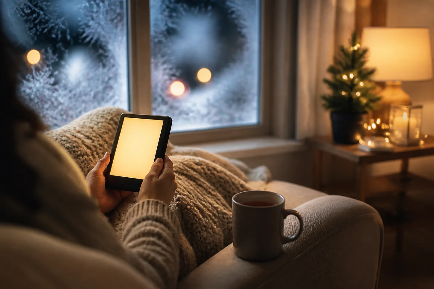 Image spot: late-night reading in a warm glow