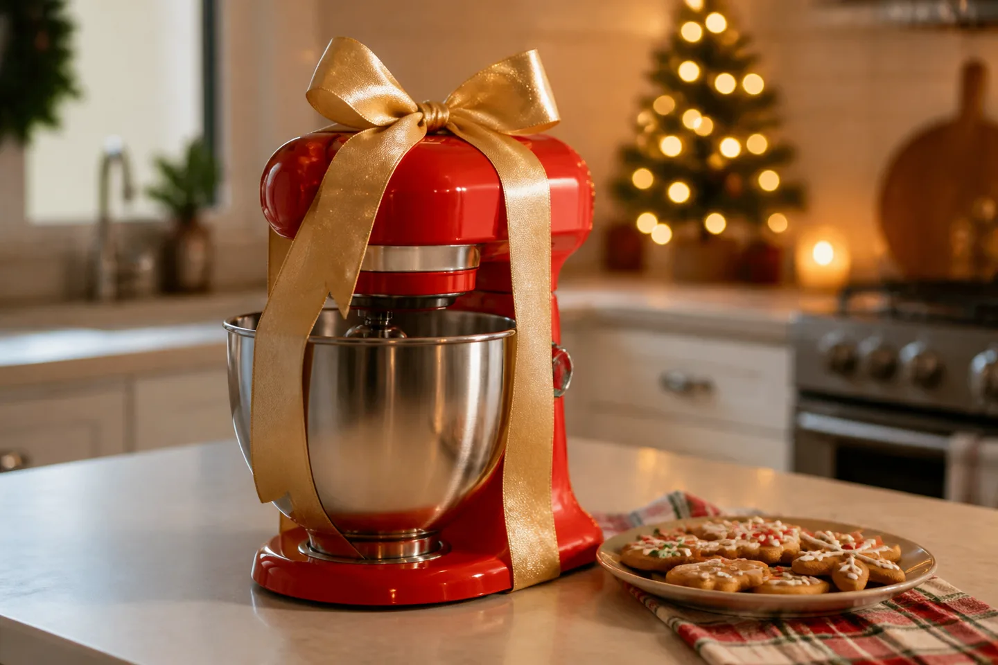 Image spot: the mixer wrapped with a big ribbon