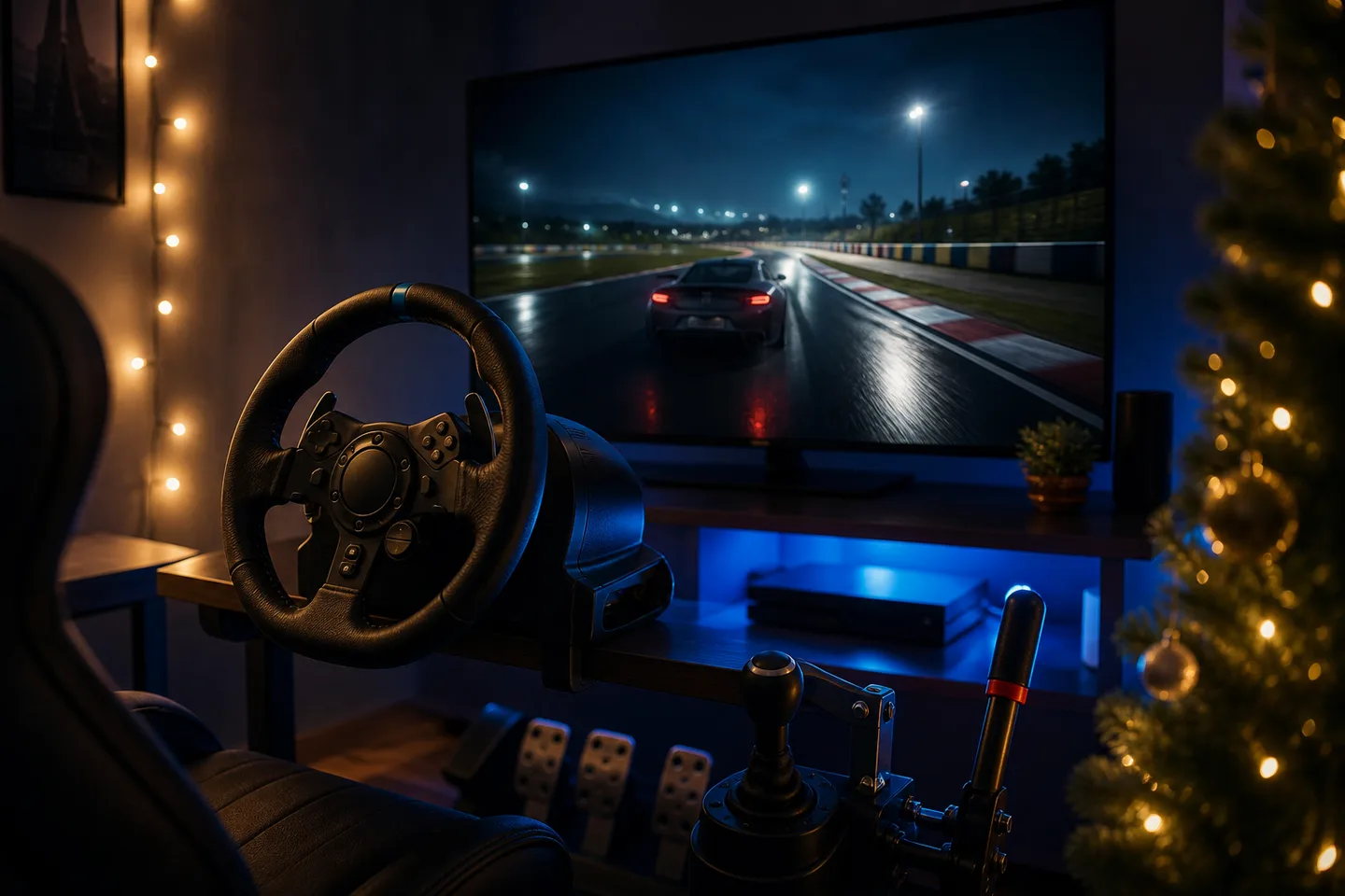 Image spot: a PlayStation racing corner at home