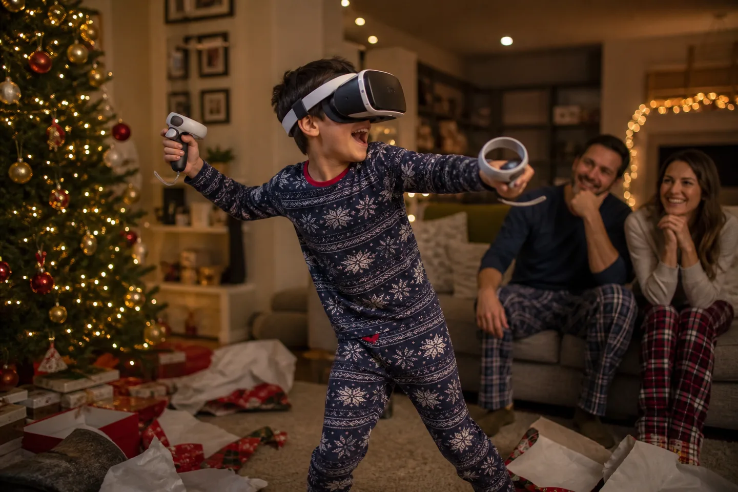 Image spot: a first VR session on Christmas morning