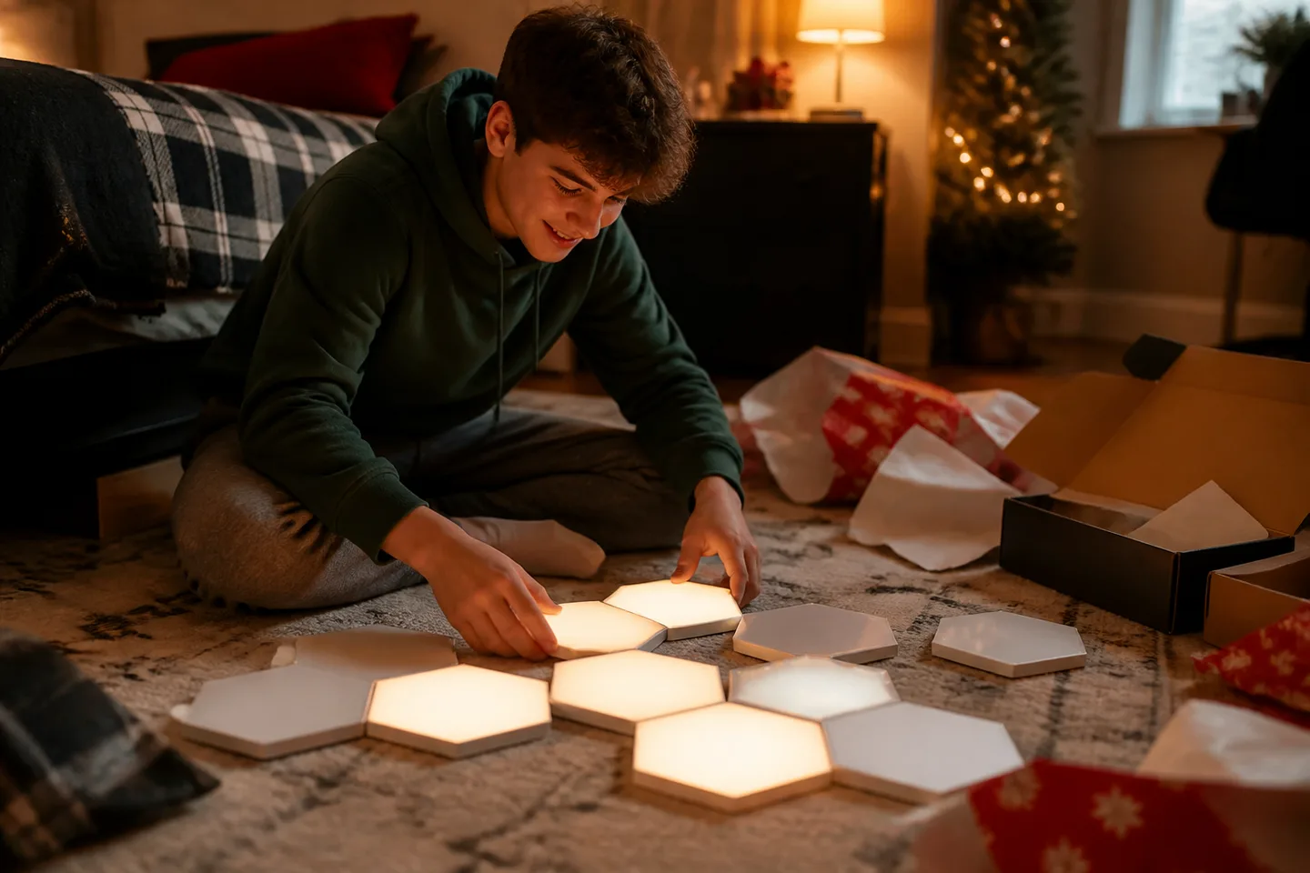 Image spot: planning the layout on the bedroom floor