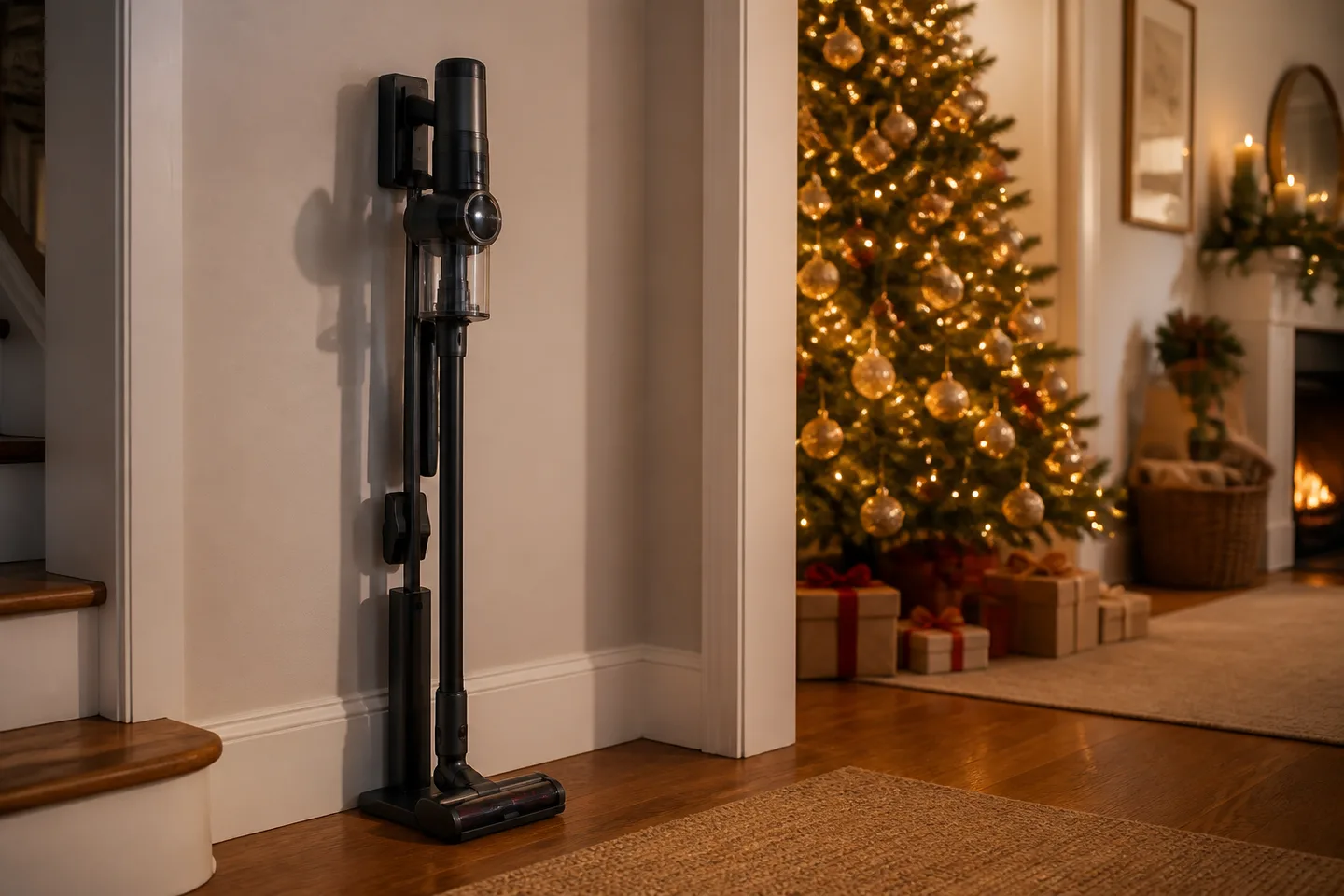 Image spot: the vacuum docked beside the Christmas tree