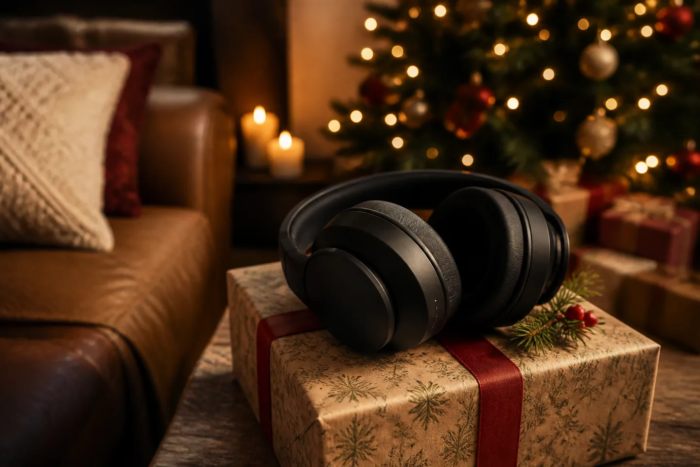 Image spot: headphones wrapped beneath the tree
