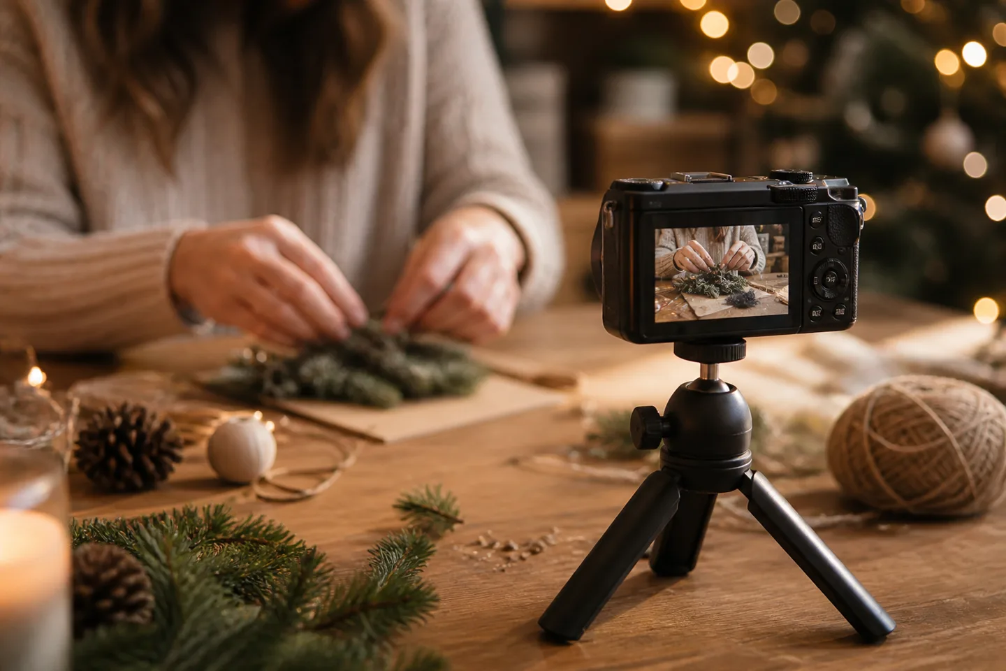 Image spot: filming a cozy tutorial at a desk