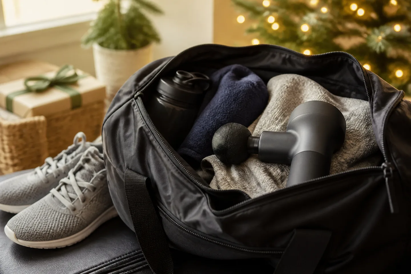 Image spot: tucked into an open gym bag